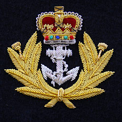 Royal Navy Crown and Anchor Wire Blazer Badge