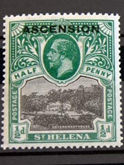 Ascension half d 1922 SG1 Stamp Image 2