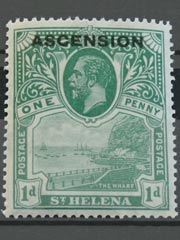 Ascension 1d 1922 SG2 Stamp Image 2