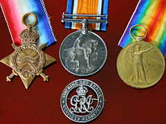 1st World War Trio with silver war badge