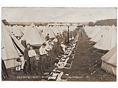 Military camp postcard OTC Oxney Farm