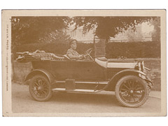 Military driver in car postcard Image 2