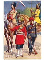 Indian Army Soldiers and Uniforms Art Postcard Image 2