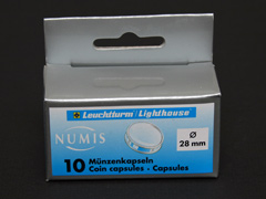 Pack of 10 Lighthouse 28mm coin capsules