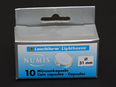 Pack of 10 Lighthouse 31mm coin capsules