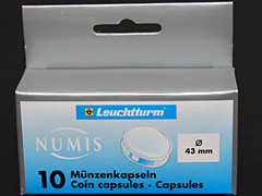 Pack of 10 Lighthouse 43mm coin capsules