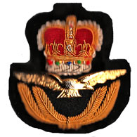 RAF Officers cloth metal cap badge