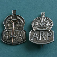 ARP Air Raid Precautions Badge Silver - Pin