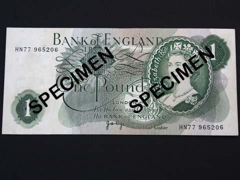 One Pound Green Banknote - J.B.Page