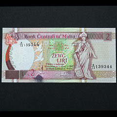 Malta 1967 Zewg Liri Banknote Image 2