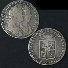 1689 William and Mary Half Crown Image 2
