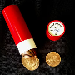 Tube of uncirculated half pennies Image 2