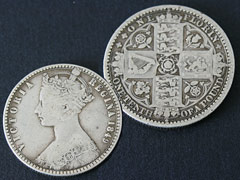 1849 Victorian Gothic Head Florin - British Coin