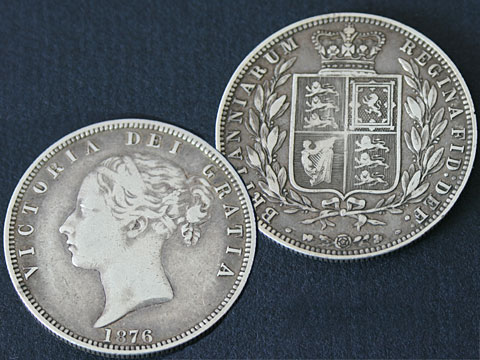 1876 Victorian Young Head Half Crown