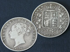 1876 Victorian Young Head Half Crown