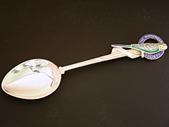 Budgerigar Society Enamelled Silver Spoon Image 2