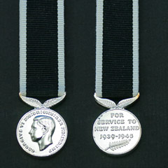 New Zealand War Service Miniature Medal