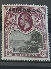 Ascension 8d 1922 SG6 Stamp