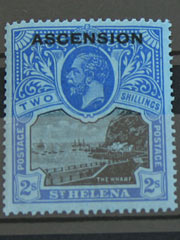 Ascension 2 shilling UM 1922 SG7