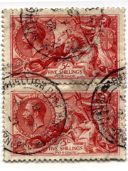Pair of 5 Shilling reds SG416
