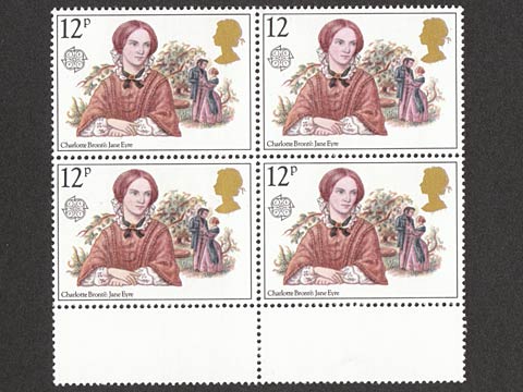 12p Jane Eyre missing p block of 4 mint SG502 