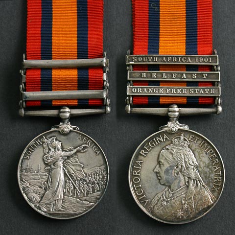 Queens South Africa Medal with 3 Clasps - Armitage