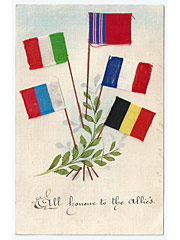 Honour to the Allies - Hand crafted Art Postcard