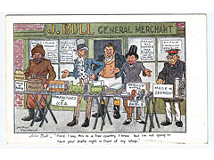 John Bull General Merchant comic political postcard Image 2