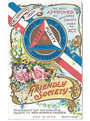 Friendly Society One for One campaign advertising postcard