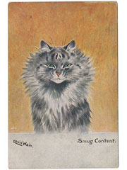 Louis Wain Smug Content Cat Postcard