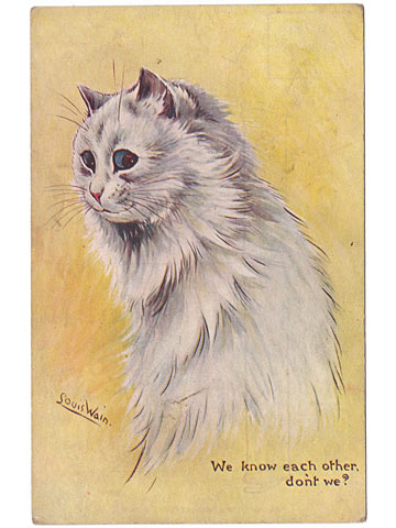 Louis Wain  - We know each other don't we - Cat Postcard