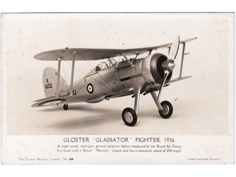 Gloster Gladiator photographic postcard