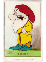 Grumpy - Snow White Disney Real Photographic Postcard 