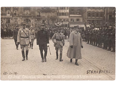 General Gouraud in Strasbourg postcard