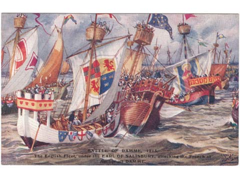 Battle of Damme art postcard