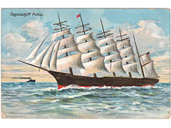 Art postcard of sailing ship Potosi