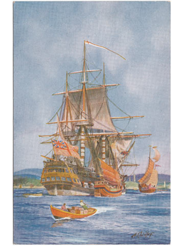 East India Company Ship Art Postcard