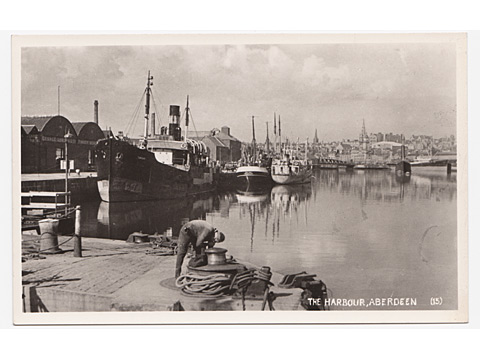 Aberdeen, The Harbour - Photographic Postcard