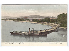 SS Lord Morton at Aberdour coloured postcard