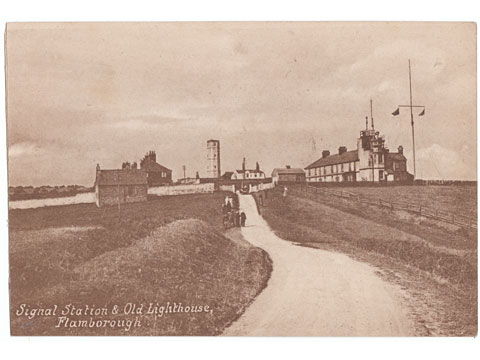 Signal Station and Lighthouse Flamborough Postcard