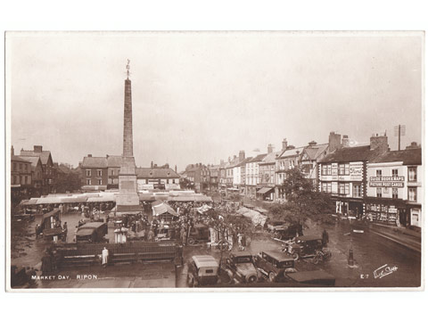 Ripon Market Place Postcard - Yorkshire