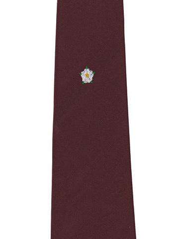 Yorkshire Crested Tie on Wine Background