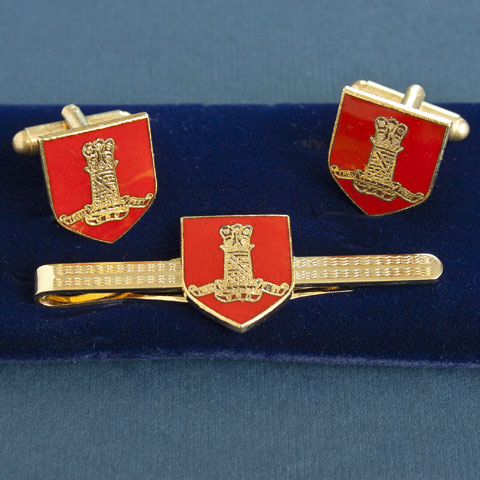 11th Hussars cufflinks and tiepin set