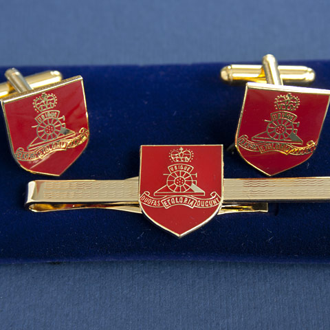 Royal Artillery boxed cufflink and tie bar