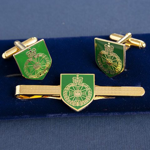 Royal Green Jackets cufflink and tiepin set