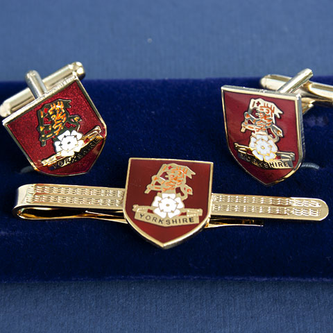 Yorkshire Regt cufflinks and tiepin set