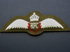 Royal Flying Corps Khaki Wings Badge