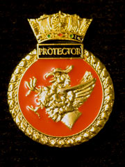 HMS Protector navy crest lapel badge