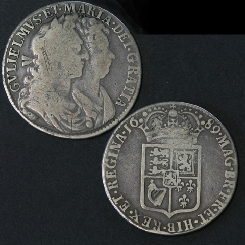 1689 William and Mary Half Crown