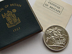 1951 Festival of Britain Crown GeoVI Green Box